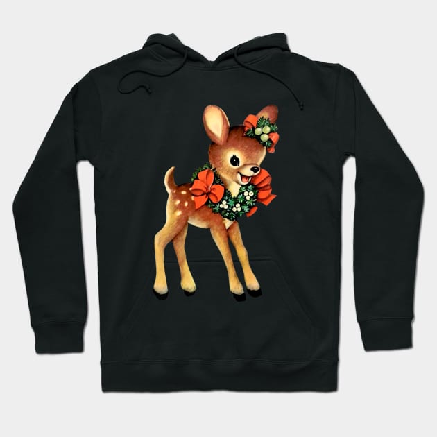 Vintage Christmas Reindeer Cute Christmas Hoodie by everetto